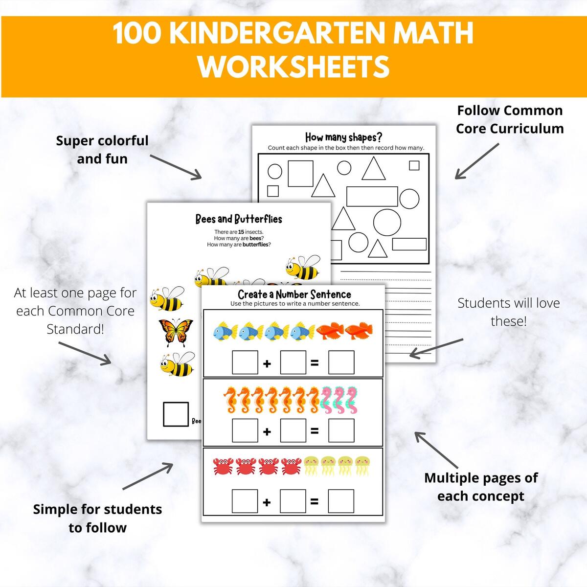100 Kindergarten Math Common Core Worksheets Printable Instant Download Busy Book Teachers Homeschooling Homework Independent Review Etsy 100 Kindergarten Math Common Core Worksheets Printable Instant Download Busy Book Teachers Homeschooling Homework Independent Review Etsy