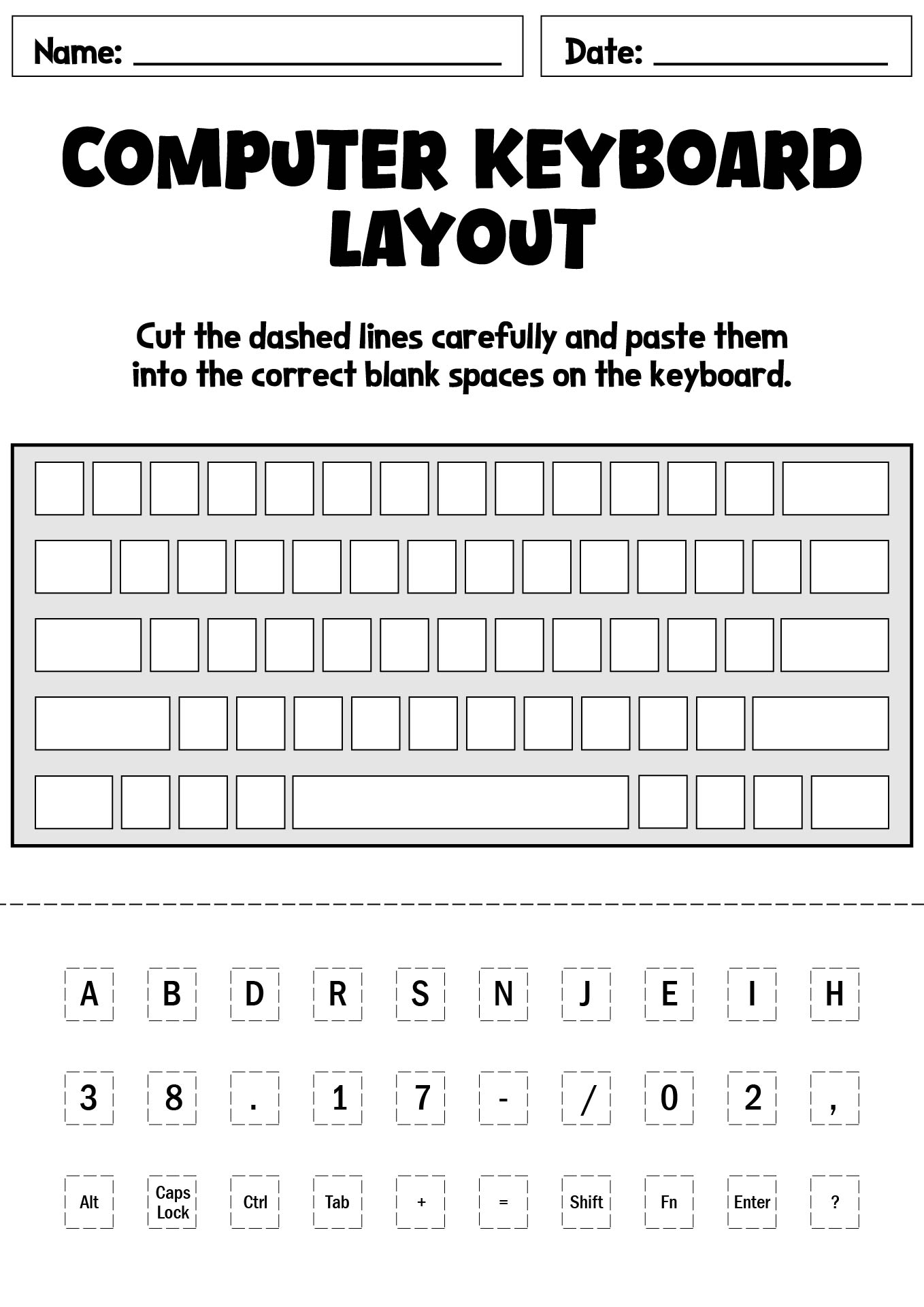 Typing Practice Printable Keyboard Pages
