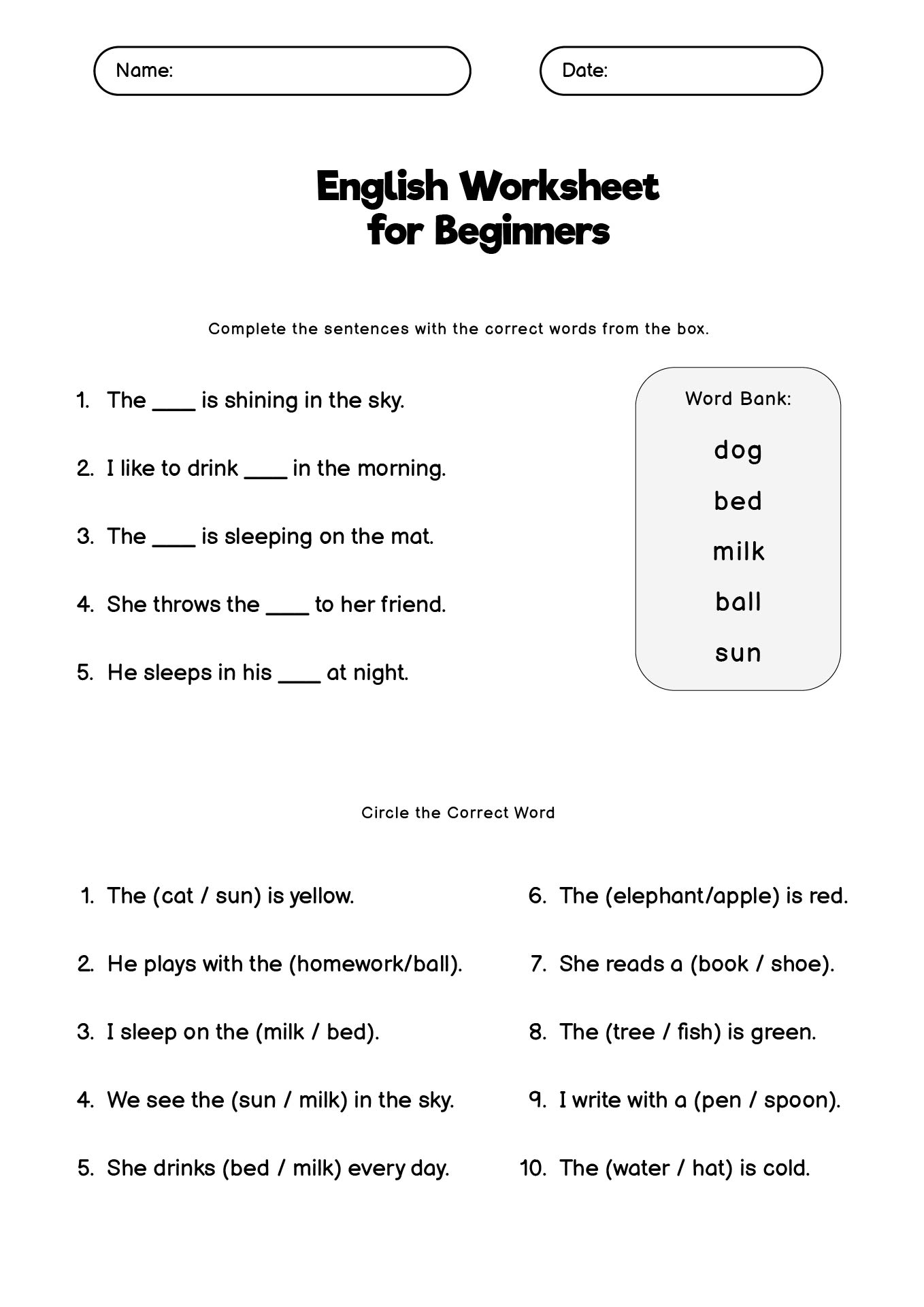 ESL Worksheets English Exercises Worksheets Library