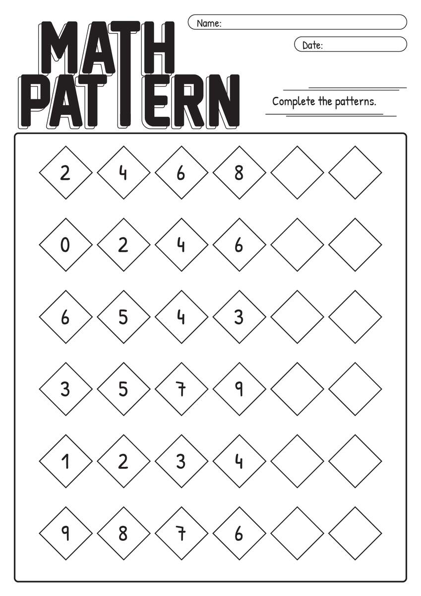 15 1st Grade Pattern Worksheets Printables Free PDF At Worksheeto