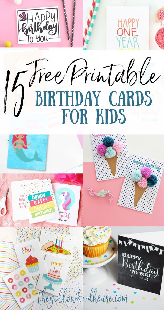 15 Free Printable Birthday Cards For Kids The Yellow Birdhouse Free Custom Printable Birthday Card Templates Canva