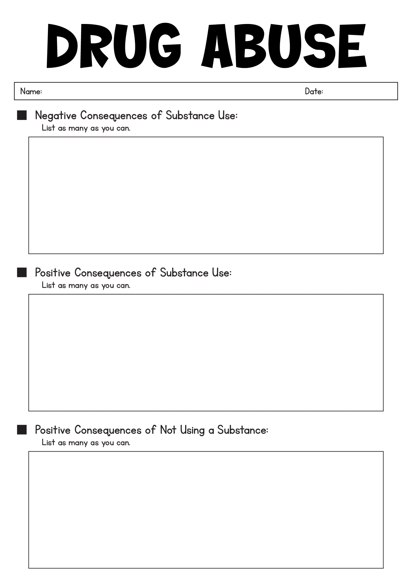 18 Substance Abuse Group Topic Worksheets Free PDF At Worksheeto 14 Drug Free Worksheets Activities Free PDF At Worksheeto