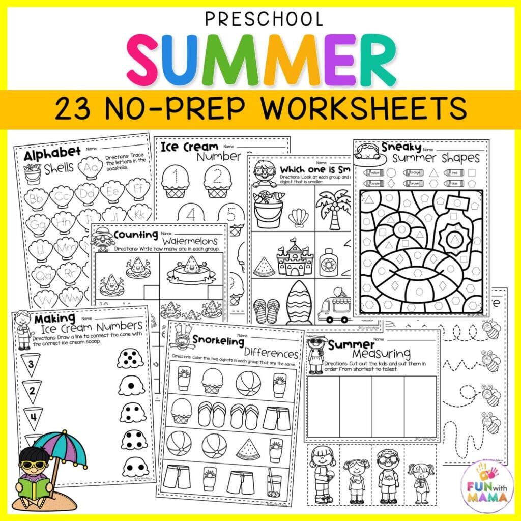 20 Summer Worksheets For Preschool Fun With Mama 20 Summer Worksheets For Preschool Fun With Mama