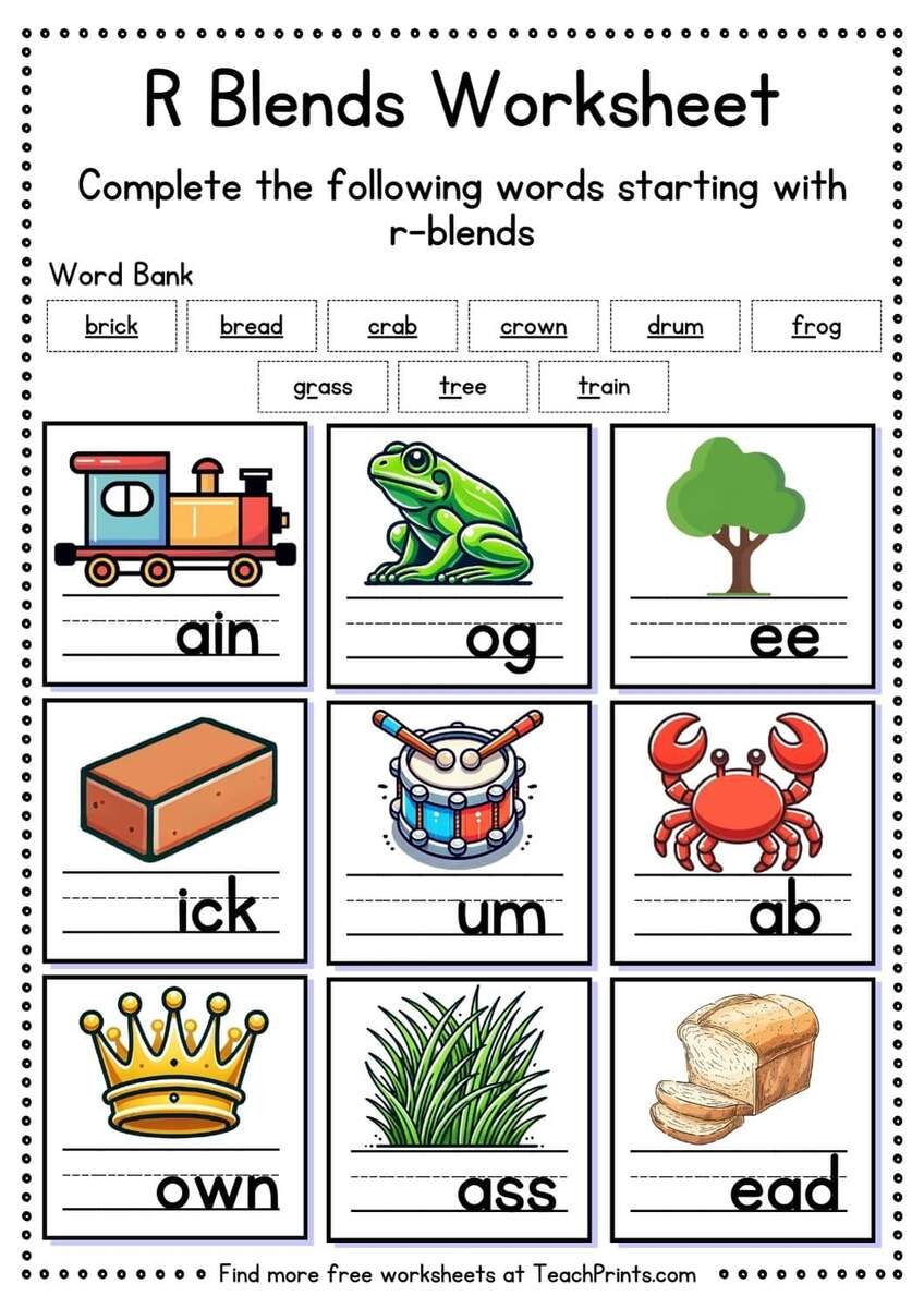22 Free Blends Worksheets Teach Prints 22 Free Blends Worksheets Teach Prints