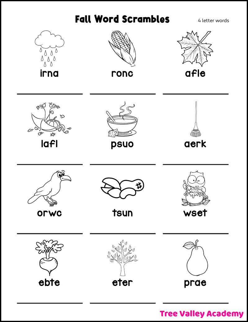 28 Printable Word Scrambles For Kids Tree Valley Academy