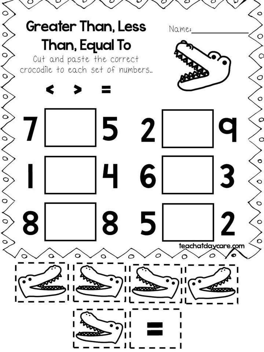 Kindergarten Blank Greater Than Less Than Worksheet Comparing Number Blank Sheet Made By Teachers