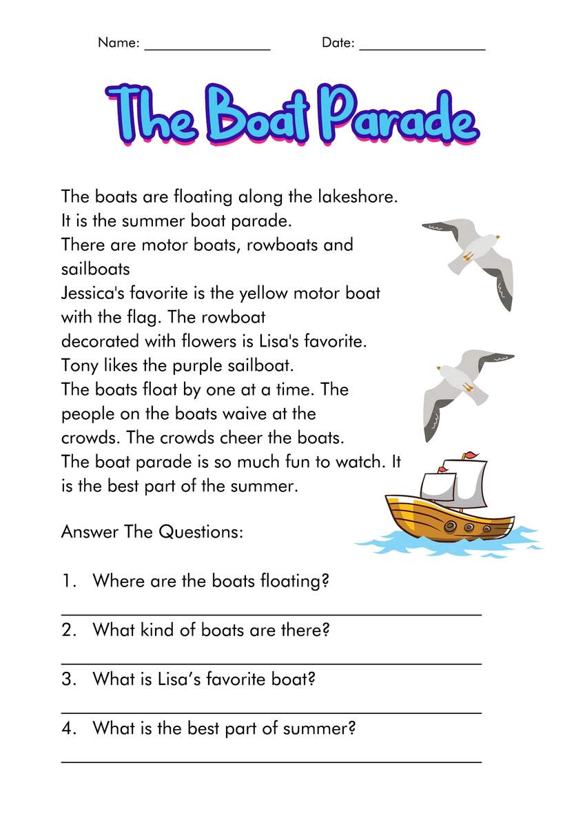 3rd Grade Reading Comprehension Passages