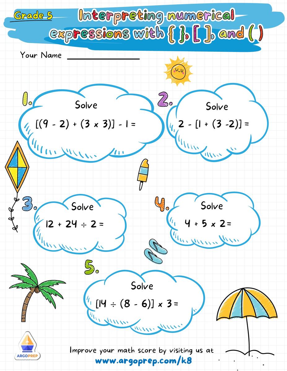 5th Grade Multiplication Finding The Value Of A Variable Worksheets For Free ArgoPrep