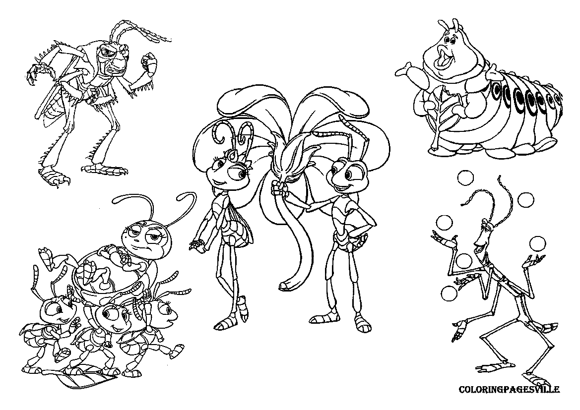 A Bugs Life Coloring Pages A Bug S Life Wandering Ant A Bug S Life Coloring Pages