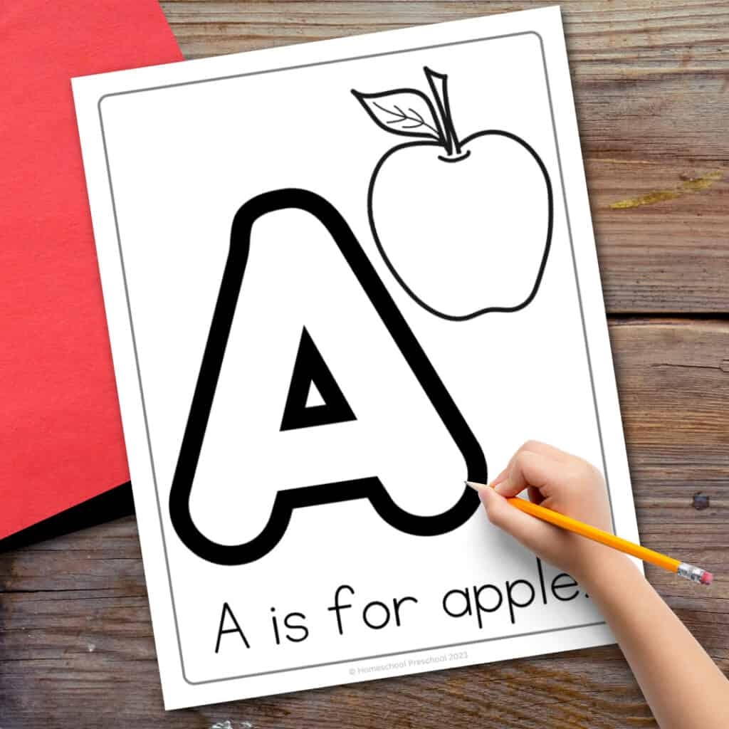 A For Apple Coloring Page For Preschoolers A For Apple Coloring Page For Preschoolers