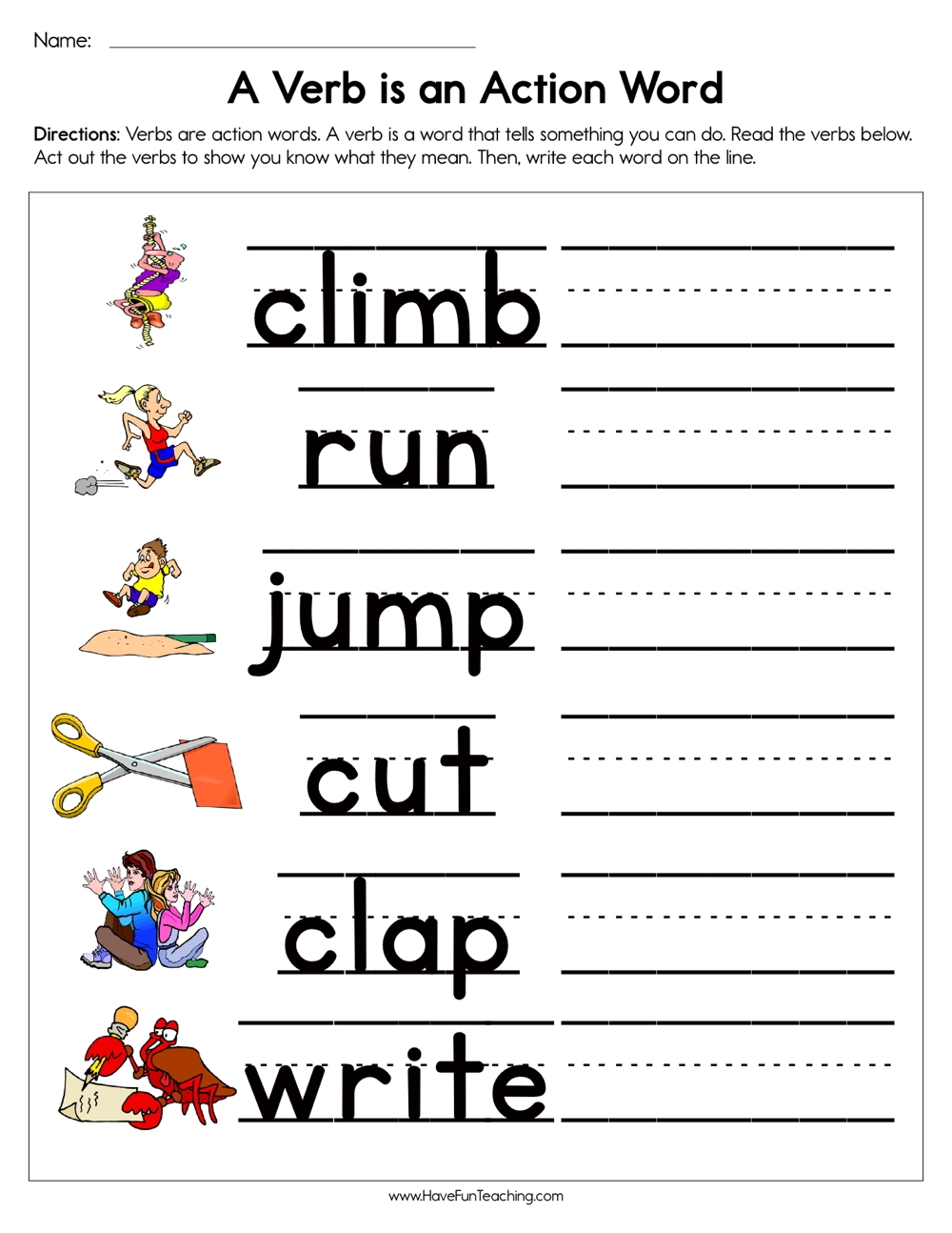 Grade 1 Verbs Worksheets Activity School For Kids