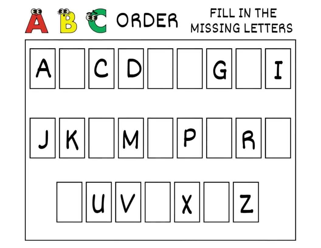 Alphabet Worksheet Printing Practice Fill In The Letter Etsy