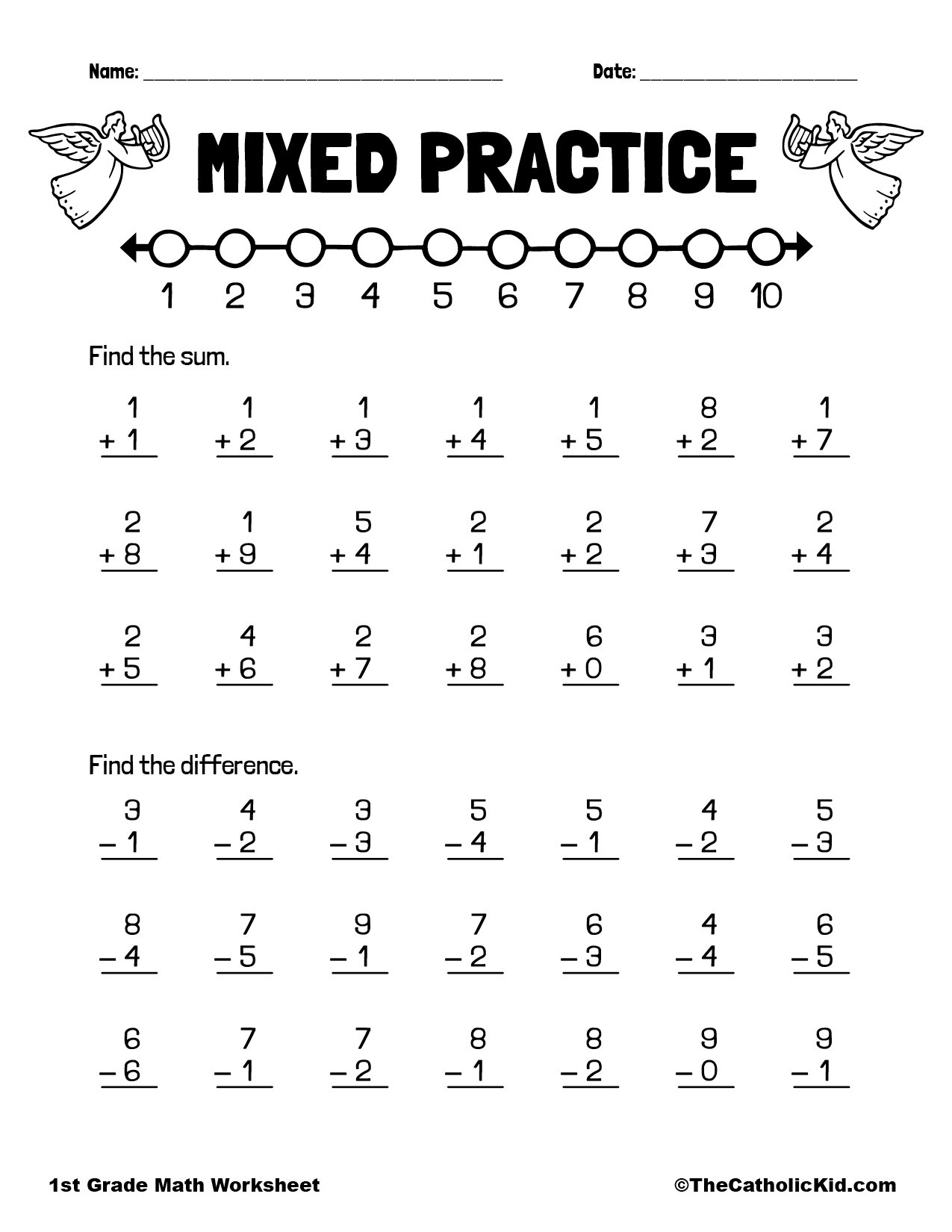 Free 1st Grade Math Worksheet Templates To Customize Canva
