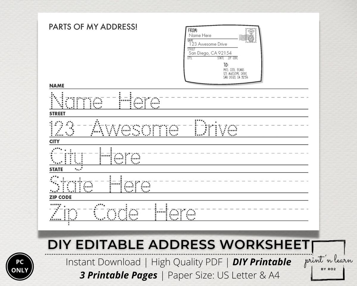 I Know My Address Free Worksheet SKOOLGO