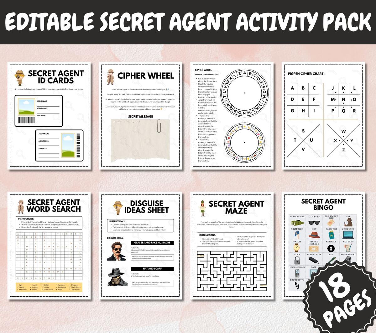 Agent Worksheets Etsy Verbs Worksheets Action Verbs Worksheets