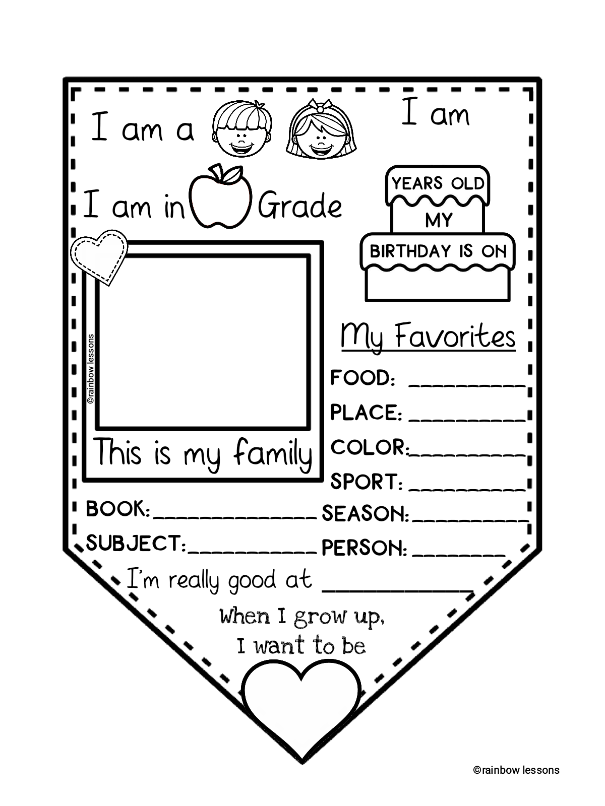 All About Me Craft Back To School Activities All About Me Worksheet Made By Teachers