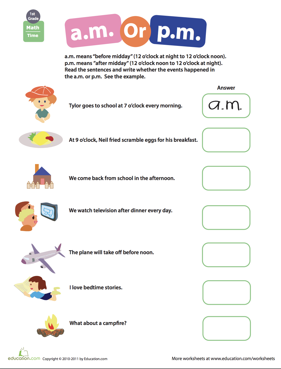 AM PM Time Worksheets For Grade School Students AM PM Time Worksheets For Grade School Students
