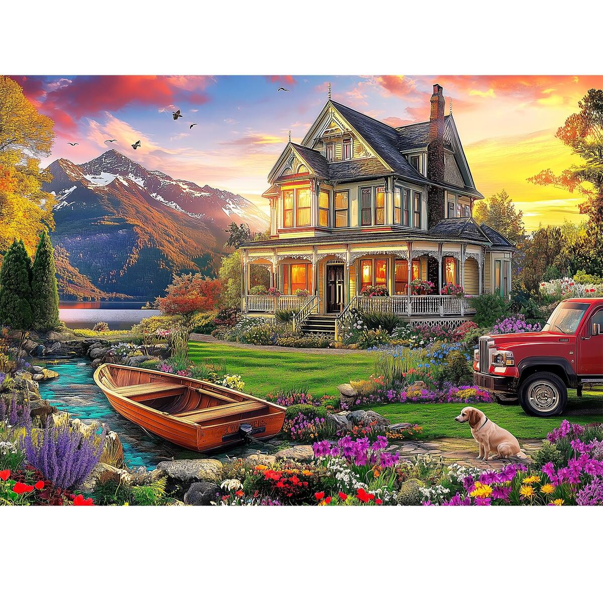 Amazon 1000 Piece Puzzles For Adults Autumn Landscape Jigsaw Puzzle Villa And Dog Jigsaw Puzzles 1000 Pieces Challenging Game Home Decor Birthday Party Gift Toy For Adults Kids Seniors 28 20 In