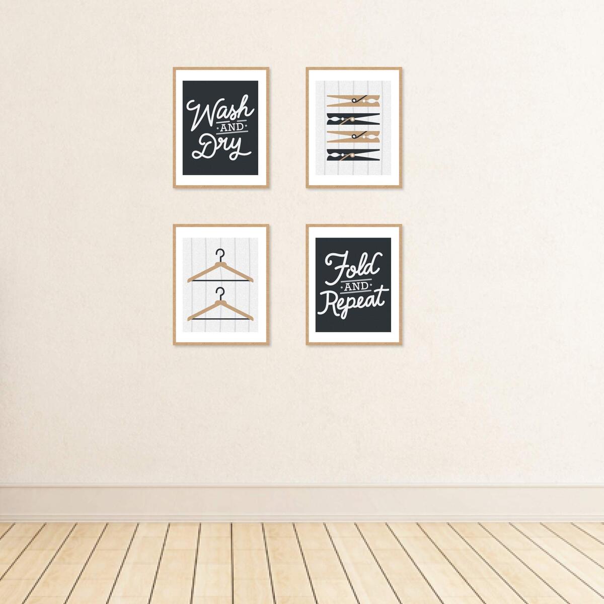 Amazon Big Dot Of Happiness Wash And Dry Unframed Laundry Room Linen Paper Wal Art Set Of 4 Artisms 8 X 10 Inches Posters Prints