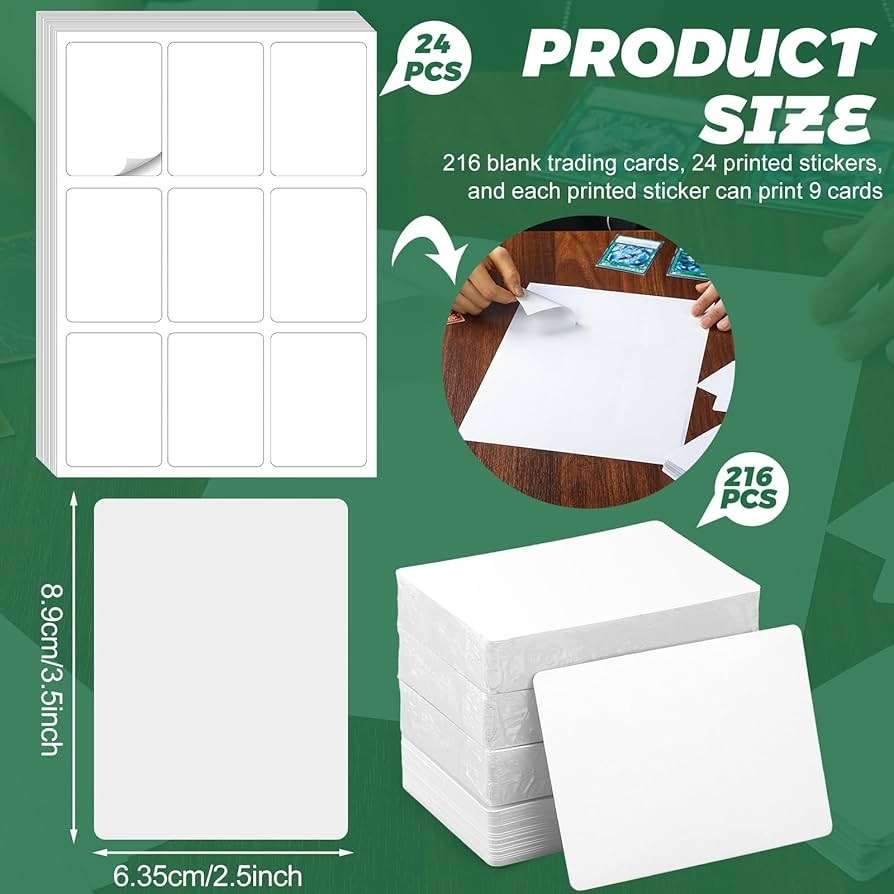 Amazon Faccito 240 Pcs Blank Playing Cards With Printable Label Stickers Paper Print Your Own Playing Trading Sport Cards DIY Blank Board Game Study 4 Decks Toys Games