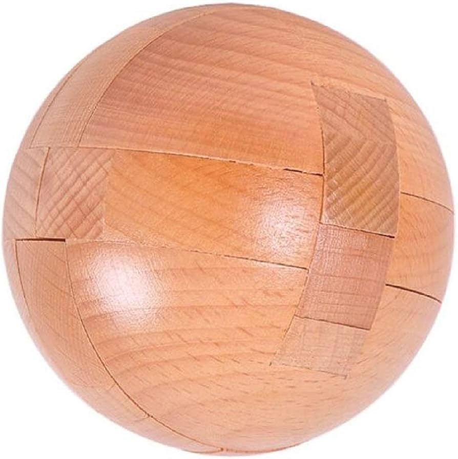 Amazon Handmade Wooden Puzzle Magic Ball Brain Teasers Toy Big Wooden Ball Lock Logic Puzzle Intelligence Game Sphere Puzzles For Adults Kids Toys Games