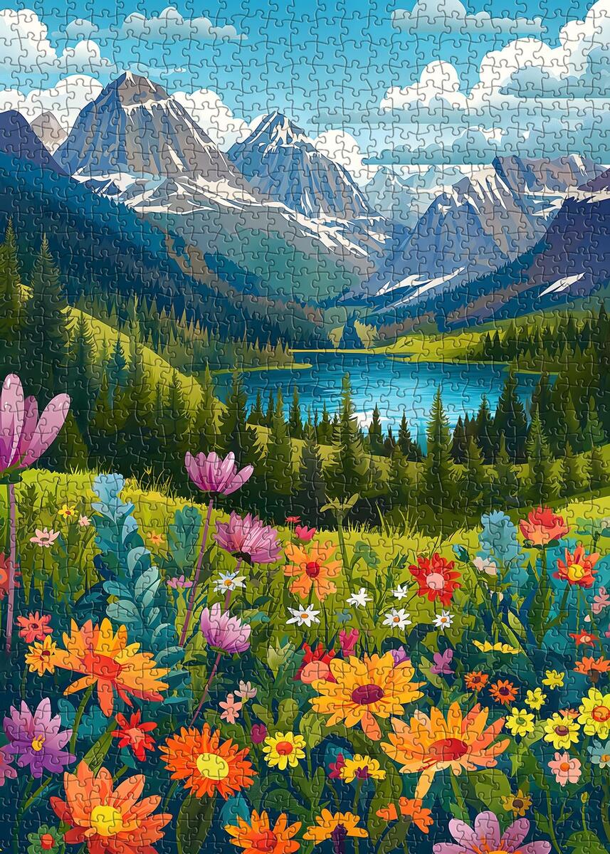 Amazon Landscape Puzzles For Adults 1000 Pieces Flower Mountain Puzzle Art Lake Scenic Jigsaw Puzzles For Adults Toys Games