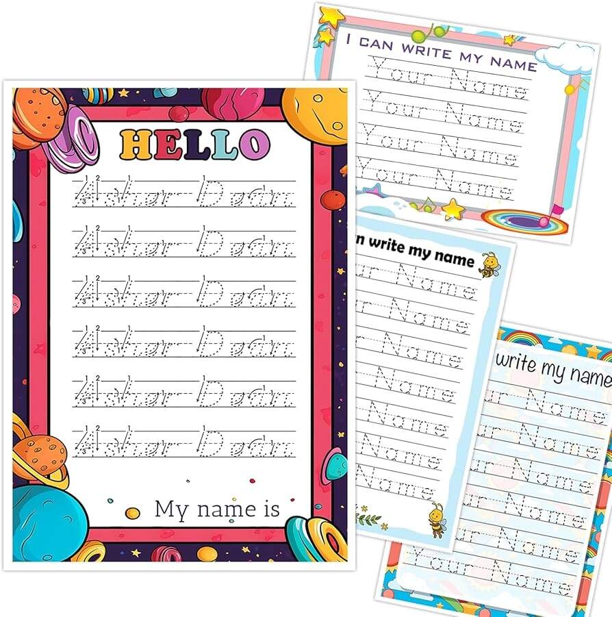 Amazon Personalized Name Tracing A4 Paper Custom Name Writing Practice For Kids Handwriting Worksheet For Preschooler Editable Name Tracing Worksheets Personalized Name Writing Practice Preschool Worksheets For Toddlers Fun Learning Activity Etsy