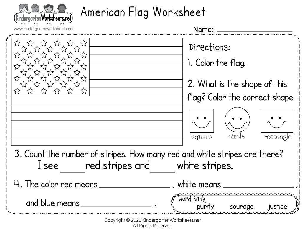 American Flag Worksheet Free Printable Digital PDF American Symbols Activities For Kindergarten A Spoonful Of Learning