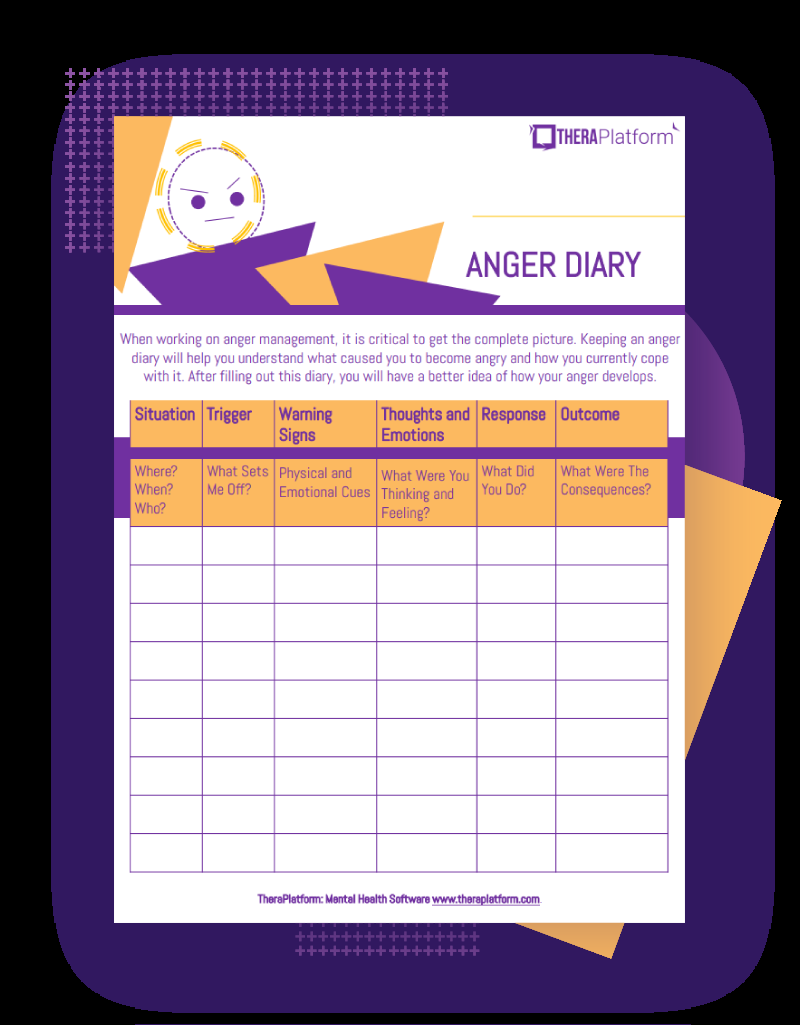 Anger Management Worksheets TheraPlatform Resources