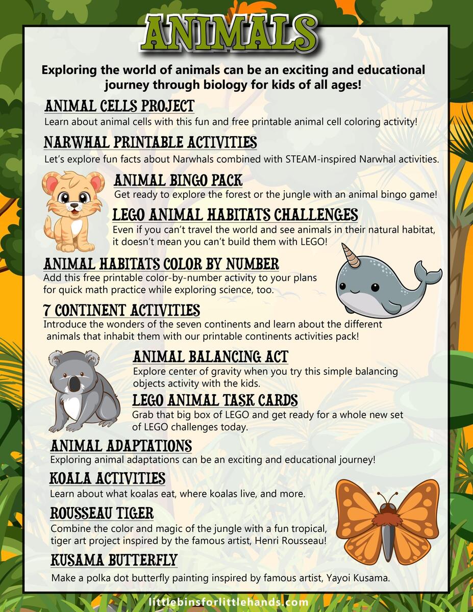 Animal Activities For Kids Little Bins For Little Hands
