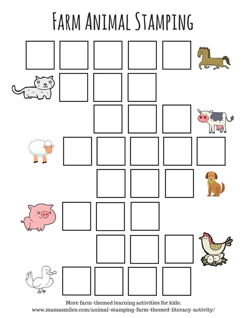 Animal Stamping Farm Themed Literacy Activity For Kids Animal Stamping Farm Themed Literacy Activity For Kids
