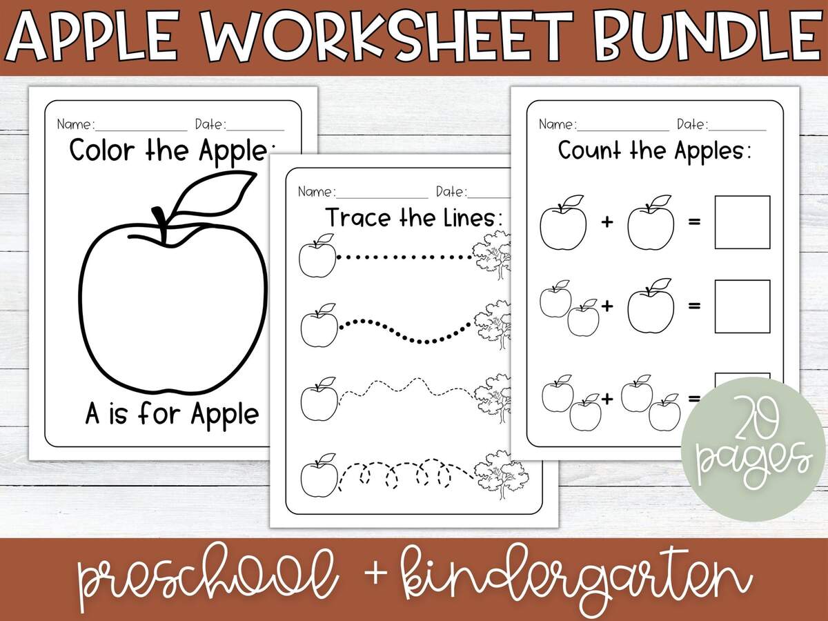 Apple Coloring Page Super Simple