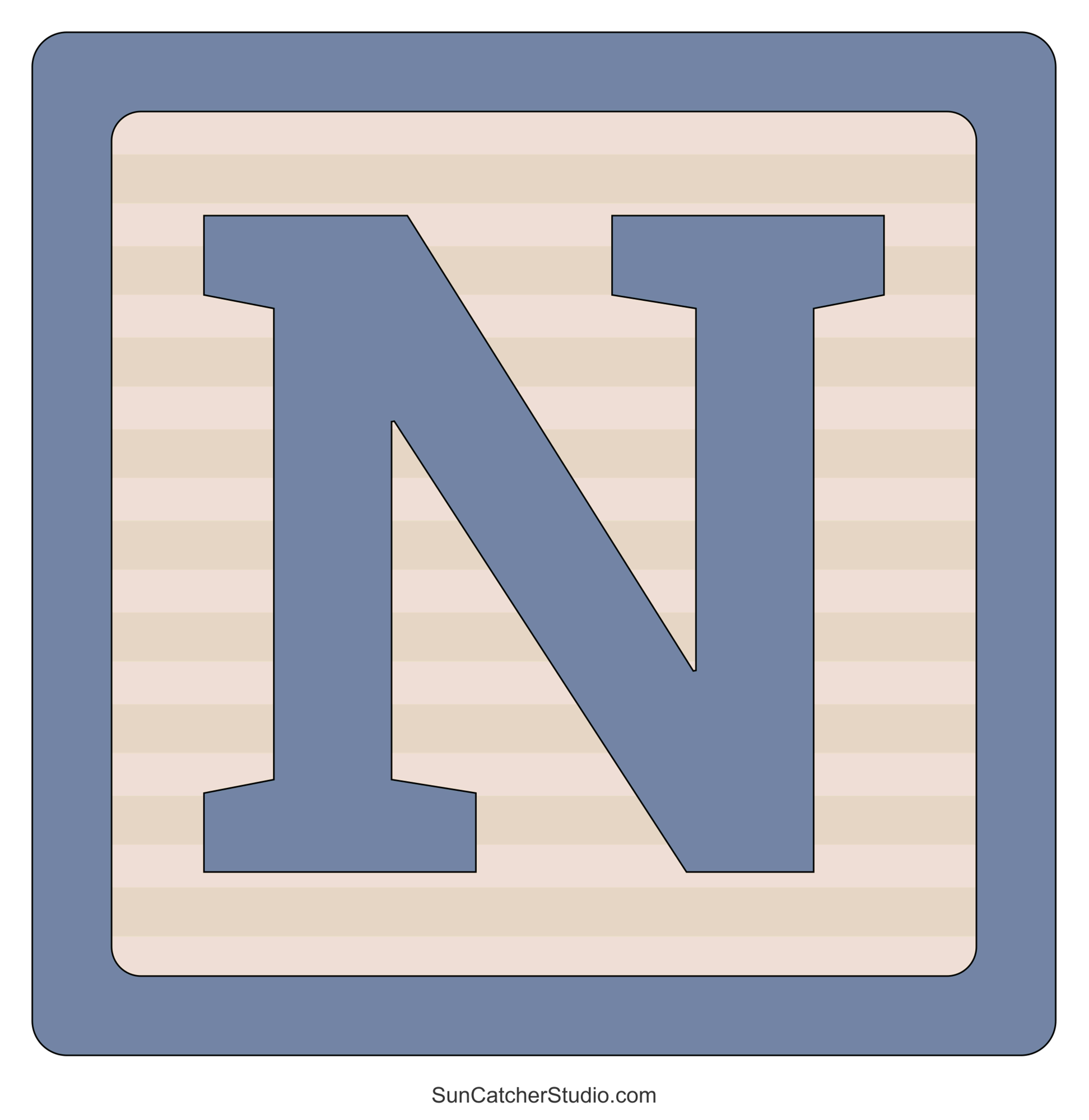 Printable 3D Bubble Letter N