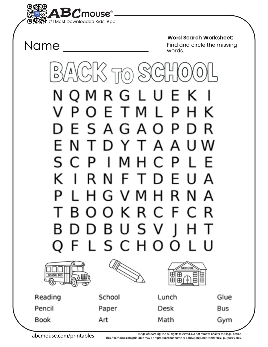 Back To School Worksheets For Kids ABCmouse Back To School Worksheets For Kids ABCmouse