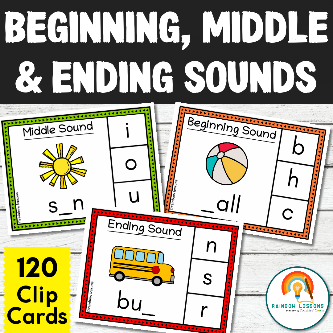 Beginning Middle And End Beginning Middle Ending Sound Clip Cards Made By Teachers