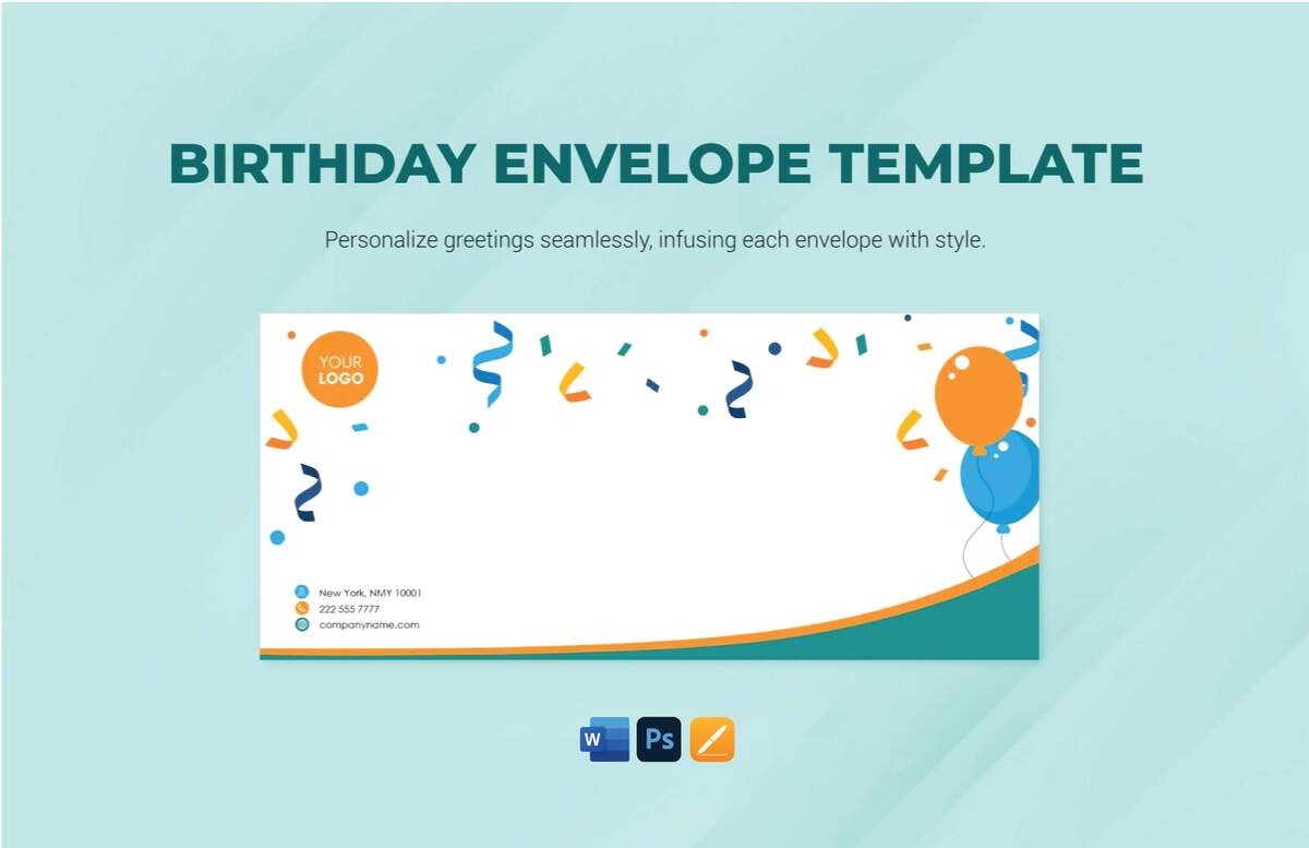 Birthday Envelope Template In Word Photoshop Pages Download Template