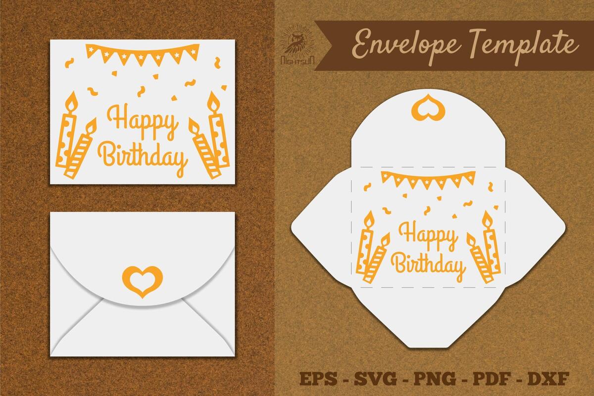 Birthday Envelope Template SVG 3211281