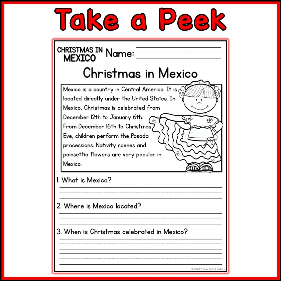 Christmas In Mexico Fact Sheet For Early Readers Classful