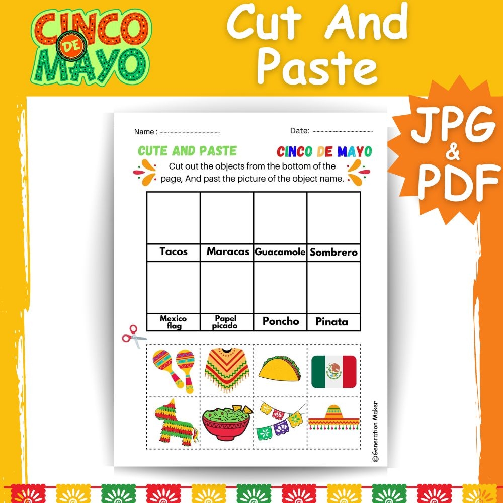 Cinco De Mayo Fiesta BUNDLE Printable Games And Crafts No Alcohol Made By Teachers Free Printable Cinco De Mayo Spot The Differences Worksheet
