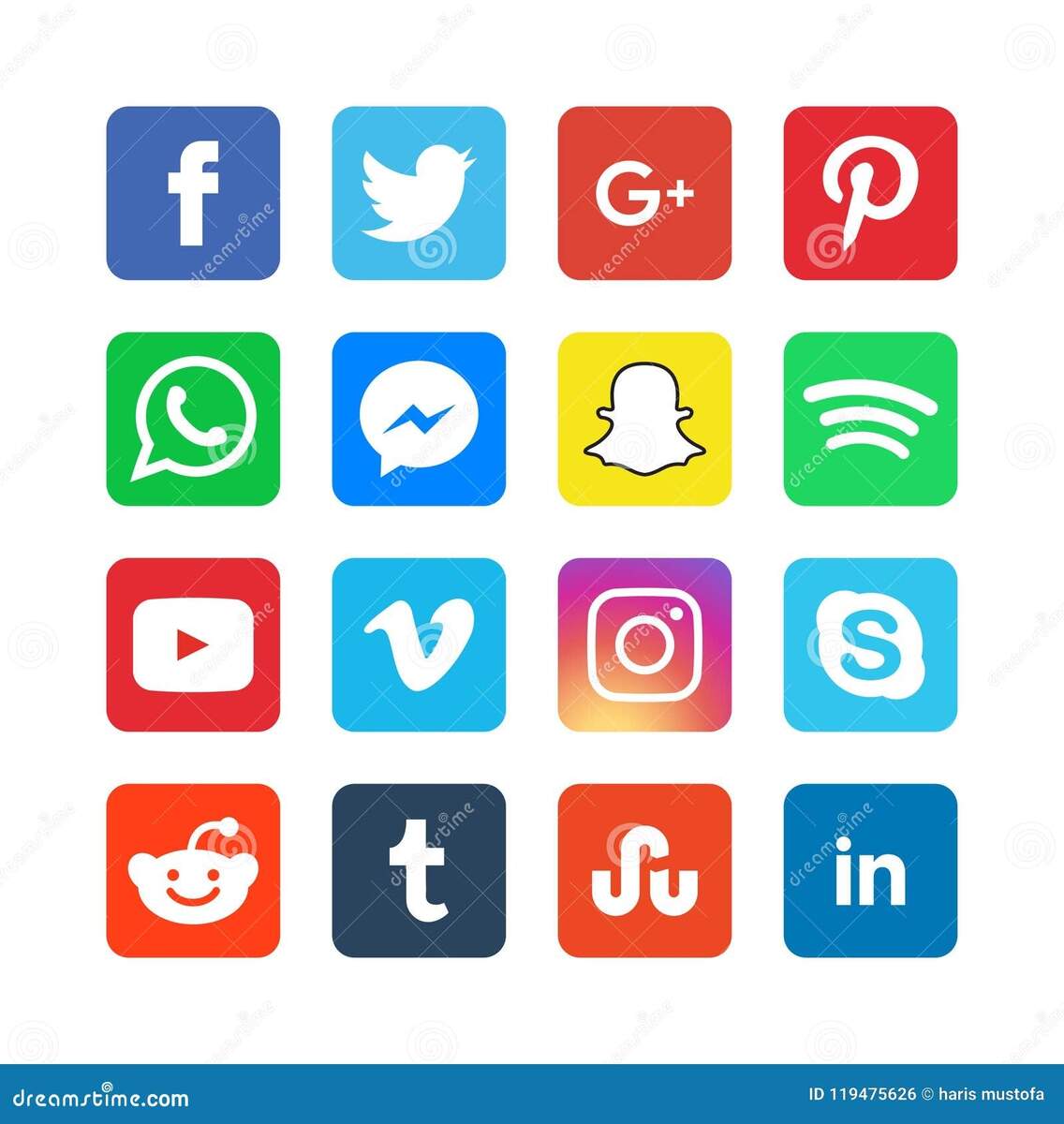 Free Vector Social Media Icons Free PSD Templates