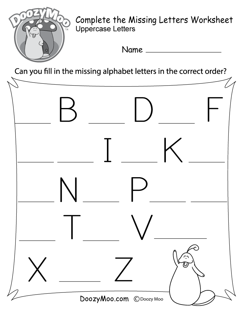 Complete The Alphabet Worksheet Free Printable Doozy Moo Alphabet Worksheets Free Printables Doozy Moo