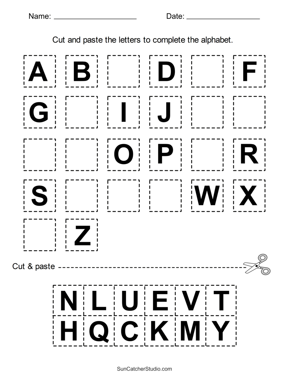 Cut And Paste Worksheets Printable Activities For Kids Free Printables Lettering SVG Files Tools Apps 10 Printable Beginning Letters Worksheets For Kindergarten Preschool Homeschool Made By Teachers