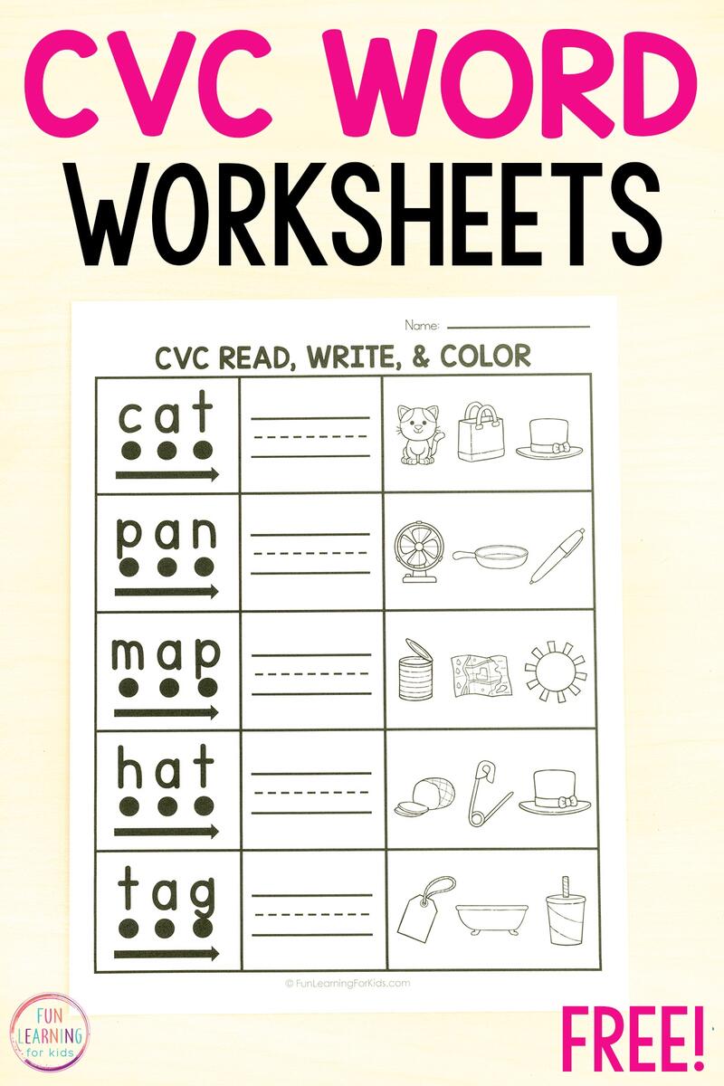 CVC Words Say And Write The CVC Words Phonics Worksheets Kindergarten Made By Teachers