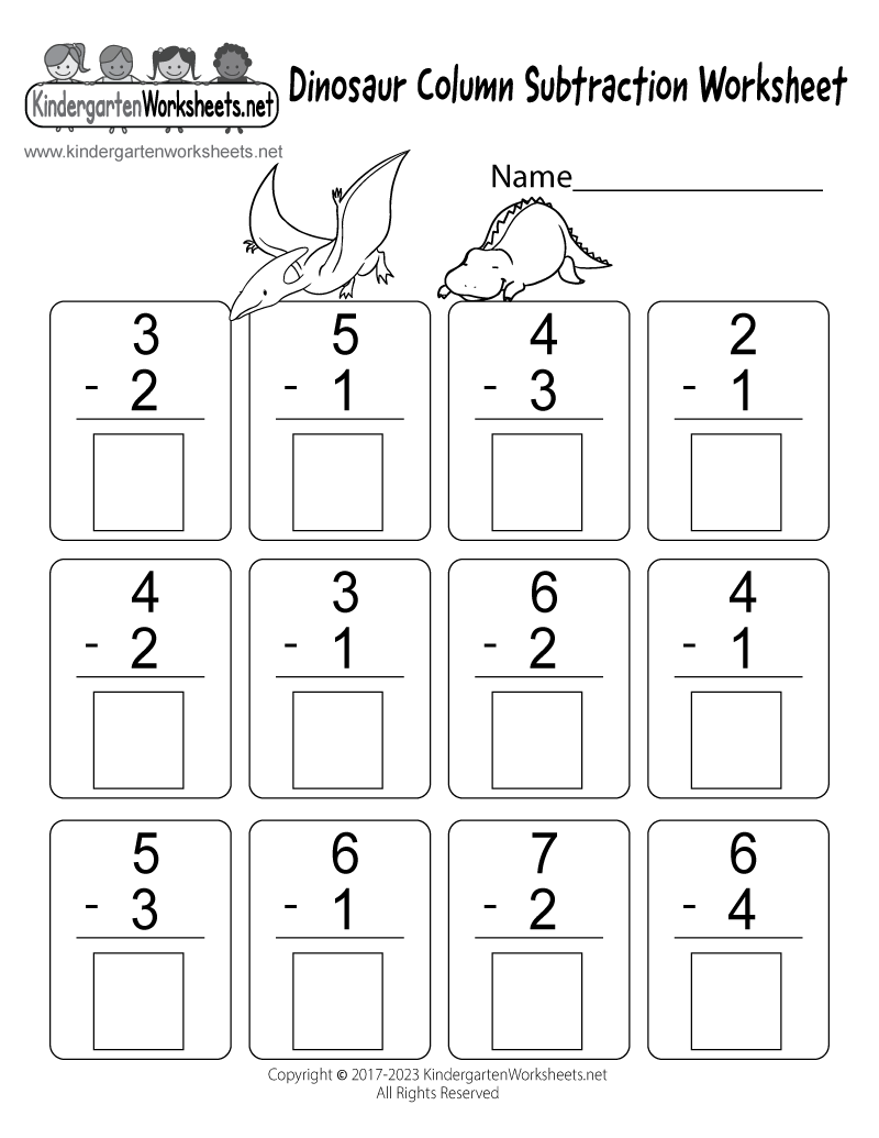 Dinosaur Column Subtraction Worksheet Free Printable Digital PDF Beginner Subtraction 10 Kindergarten Subtraction Worksheets FREE Printable Worksheets Worksheetfun