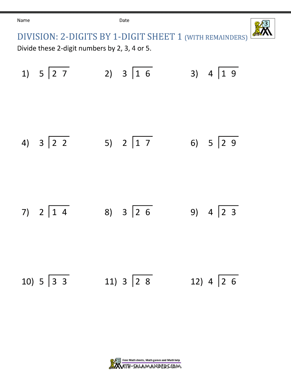 Division Worksheets 3rd Grade Division Worksheets Problems Free Printable Math Drills Free Printables Lettering SVG Files Tools Apps