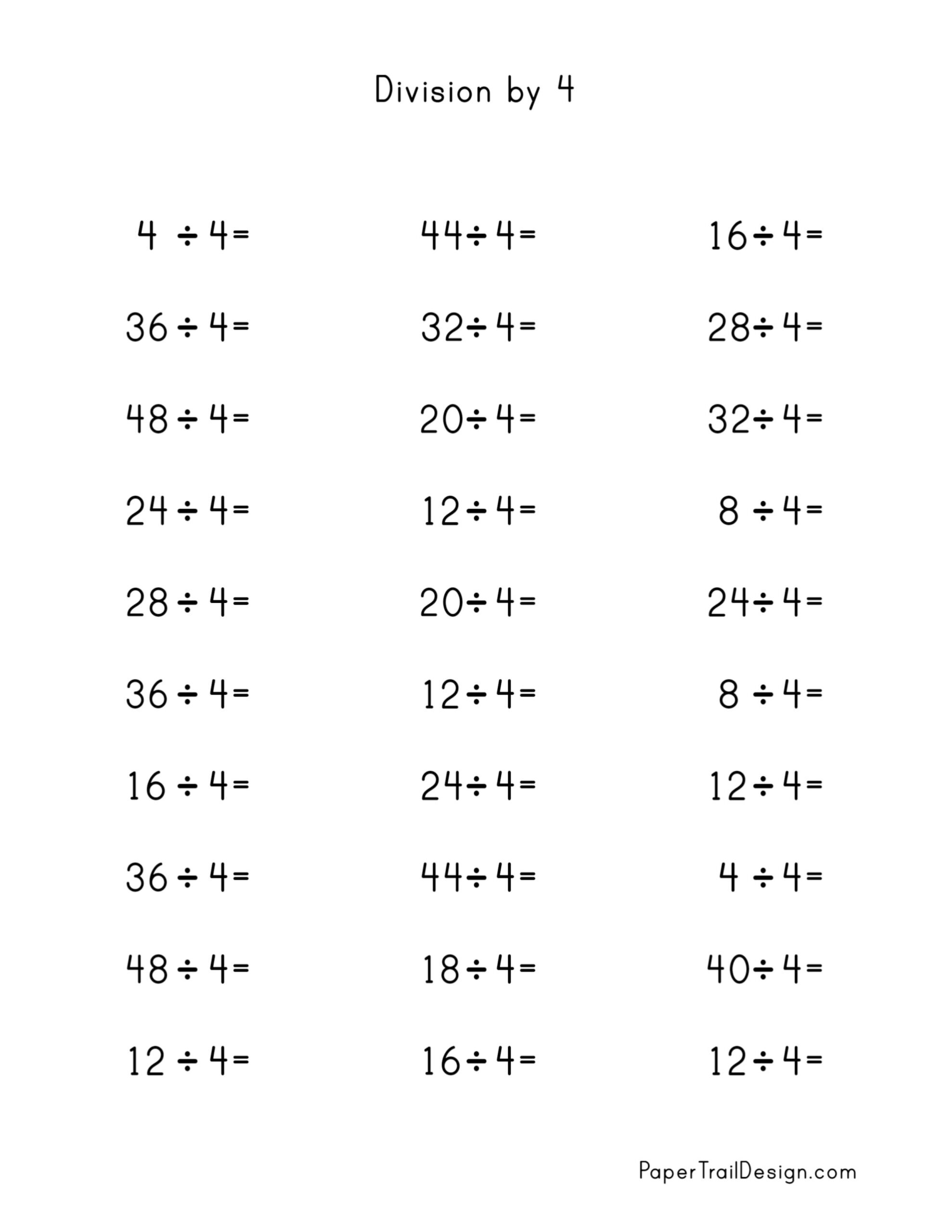 Division Worksheets For Division Facts 1 12 Paper Trail Design Division Worksheets For Division Facts 1 12 Paper Trail Design