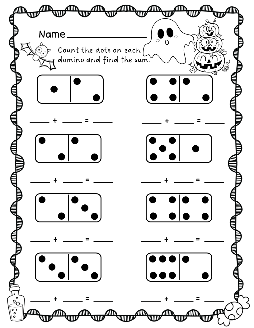 Domino Addition Worksheets Simple Living Creative Learning
