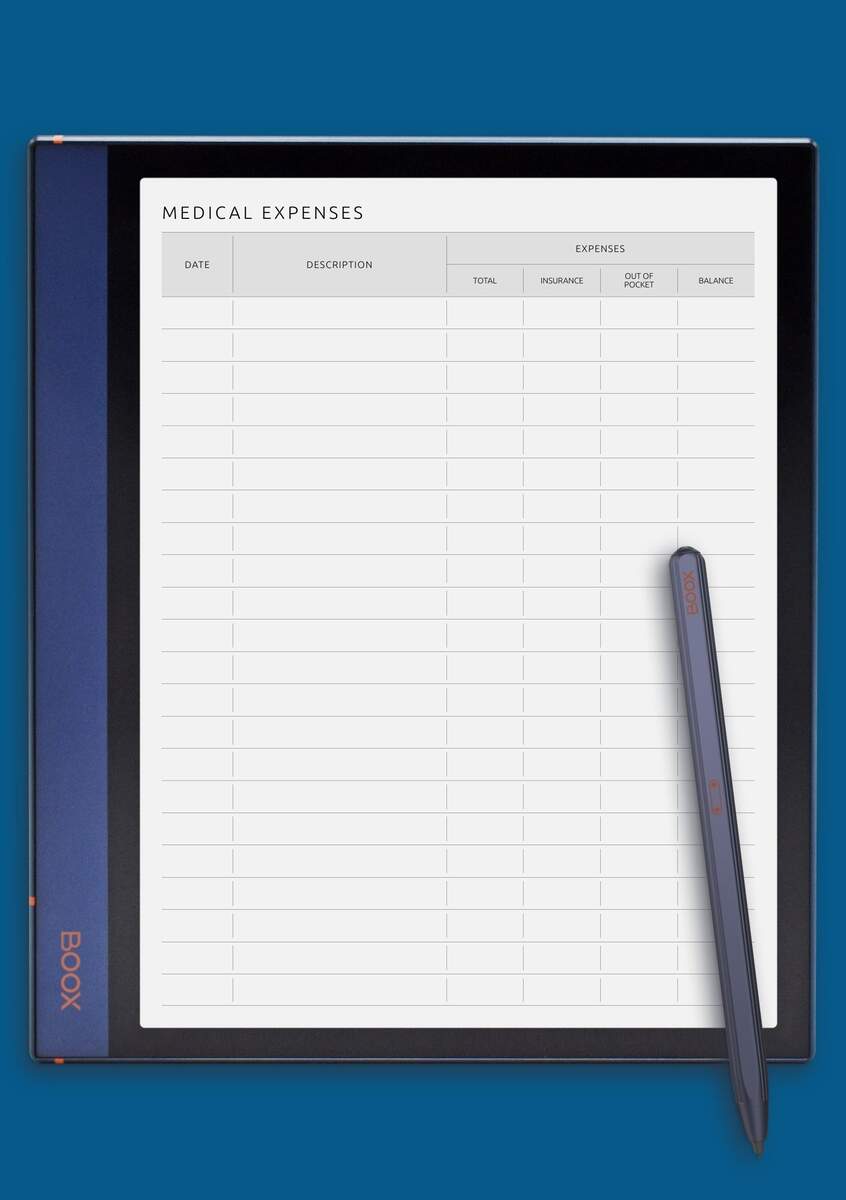 Download Printable Medical Expenses Log Template PDF