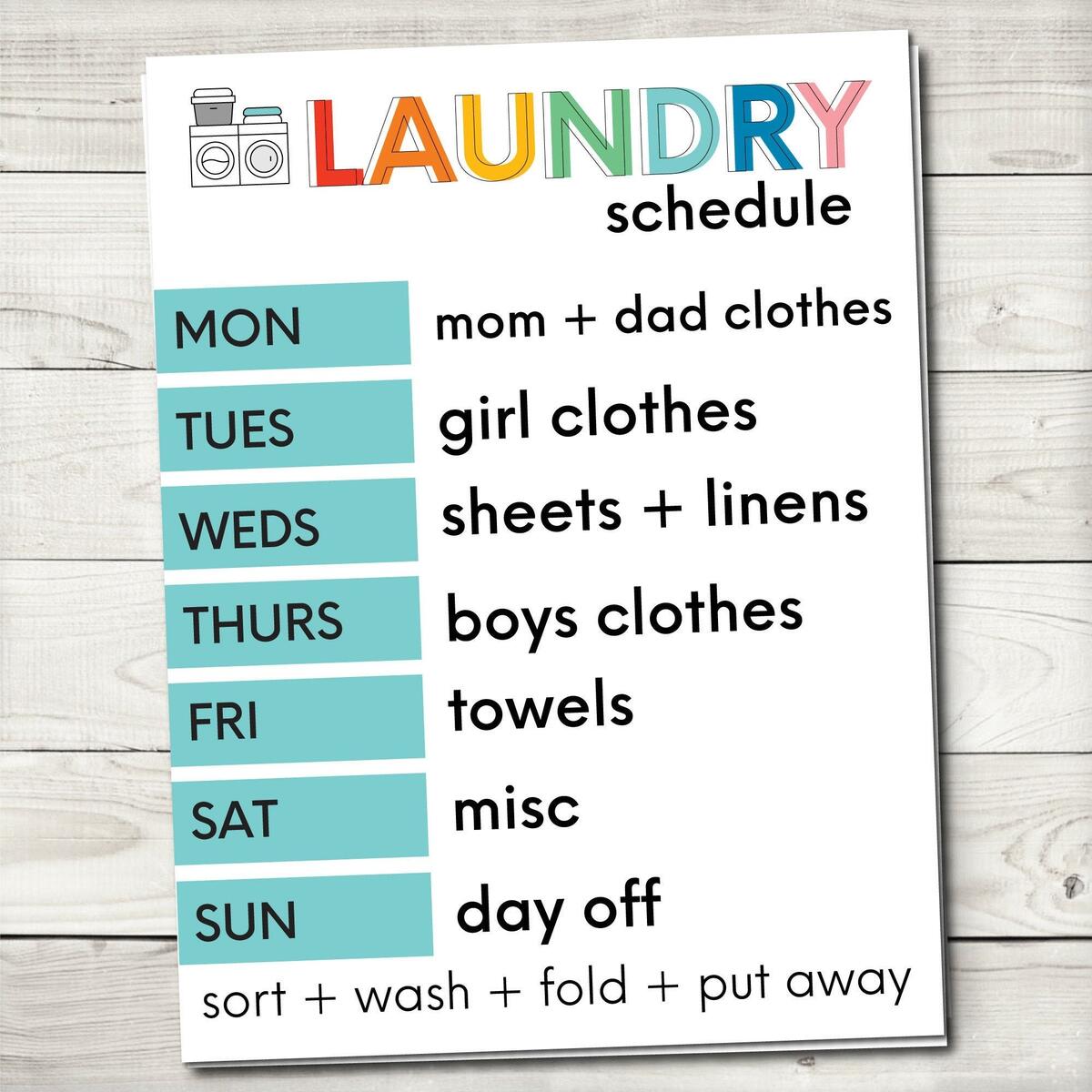 Editable Laundry Schedule Printable Etsy Editable Laundry Schedule Printable Etsy