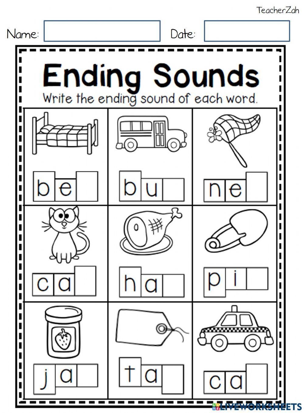 Ending Sounds Worksheets Practice And Master Final Sounds Ending Sounds Worksheet Worksheets Library